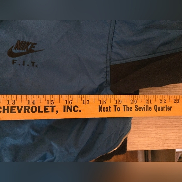 Vintage Nike Fit Jacket Mens Size Medium Black Blue F.I.T. Swoosh 90s Mid weight - Picture 6 of 7